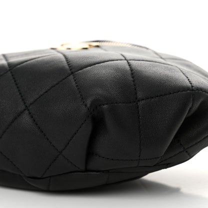 Chanel Lambskin Quilted Resin Bi-Color Waist Bag Fanny Pack Black 10 of 12