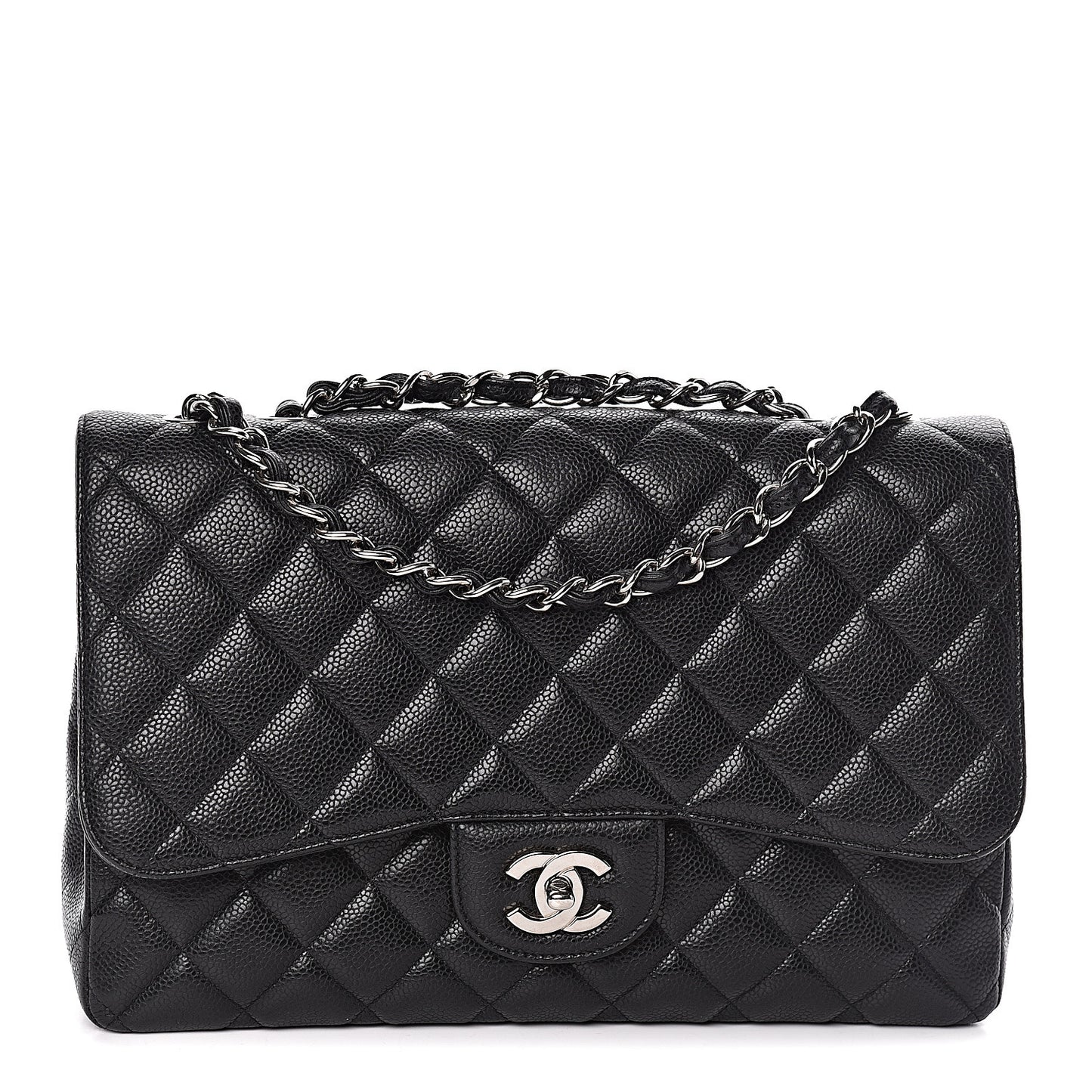 Caviar Quilted Jumbo Single Flap Black