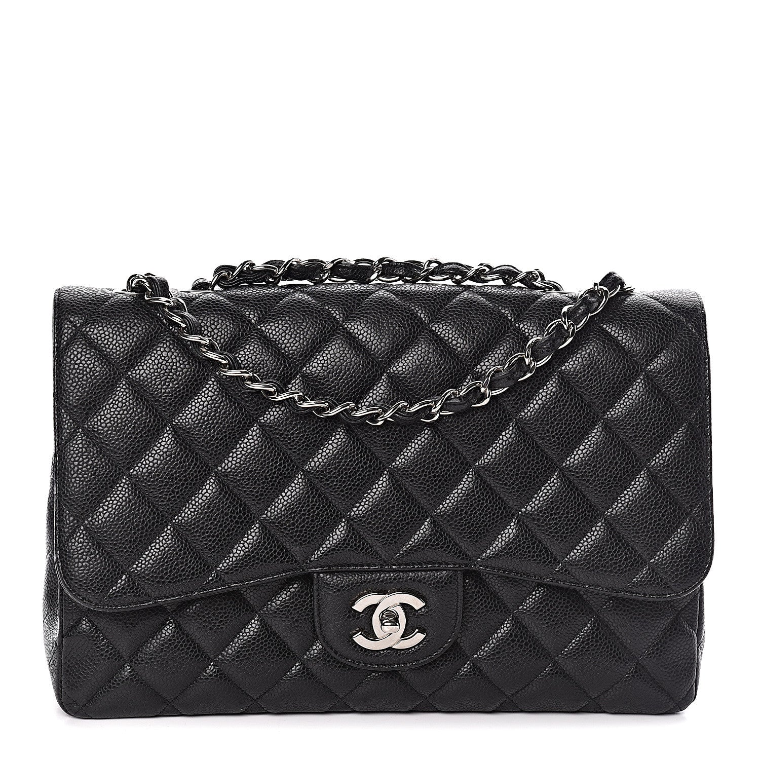 Chanel Caviar Quilted Jumbo Single Flap Black 1 of 11