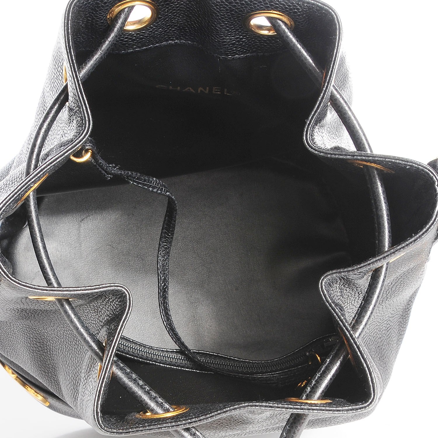 Chanel Caviar CC Drawstring Shoulder Bag Black 7 of 7
