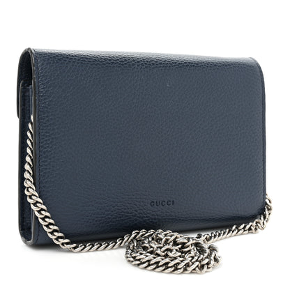 Gucci Dollar Calfskin Crystal Mini Dionysus Chain Wallet Blue Agata Black Diamond 3 of 15