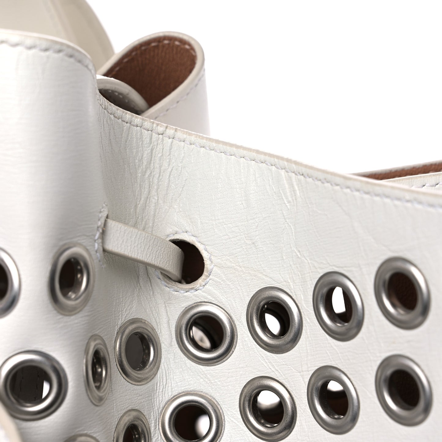Calfskin Grommet Rose-Marie 28 Bag White