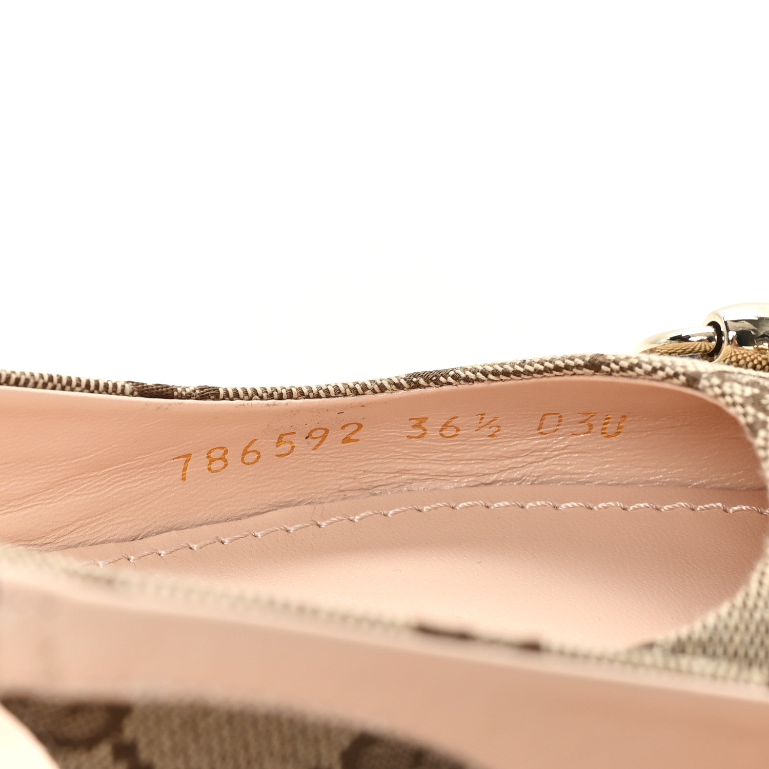 Gucci Monogram Horsebit Womens Slingback Ballet Flat 36.5 Beige Ebony Cocoa 9 of 10
