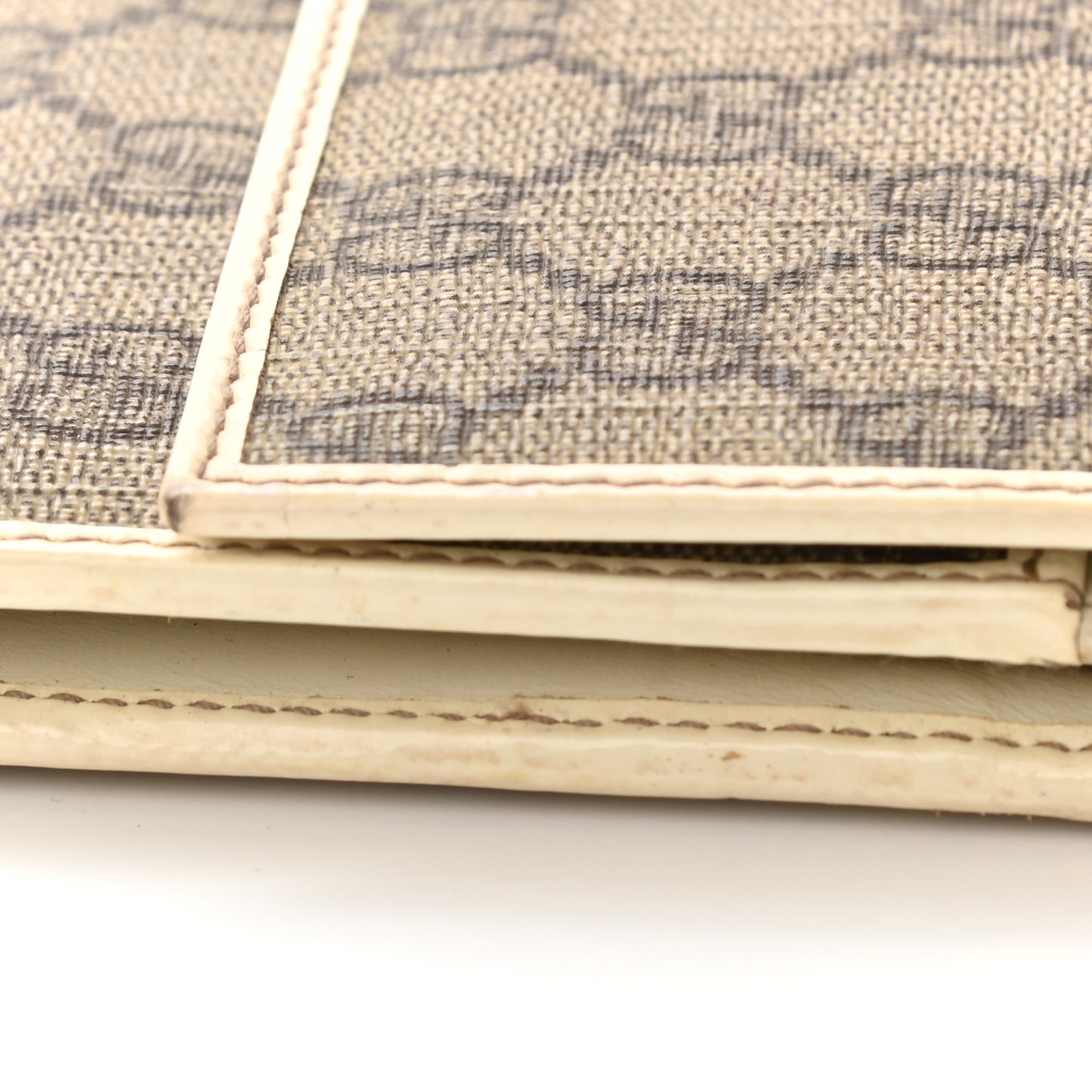 GG Plus Monogram Joy Continental Flap Wallet Beige Ebony Gesso