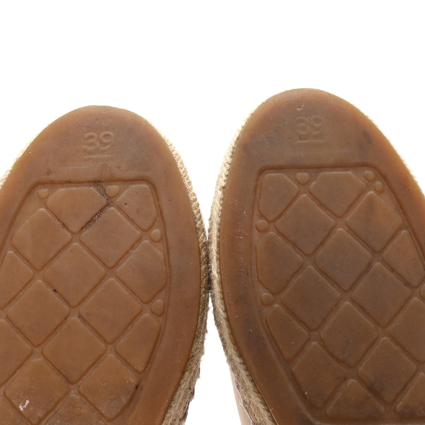 Lambskin CC Espadrilles 39 Beige Black