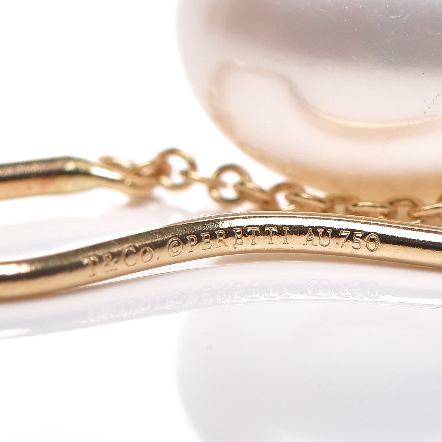 Tiffany 18K Yellow Gold Elsa Peretti Pearls By The Yard Drop Earrings 3 of 4