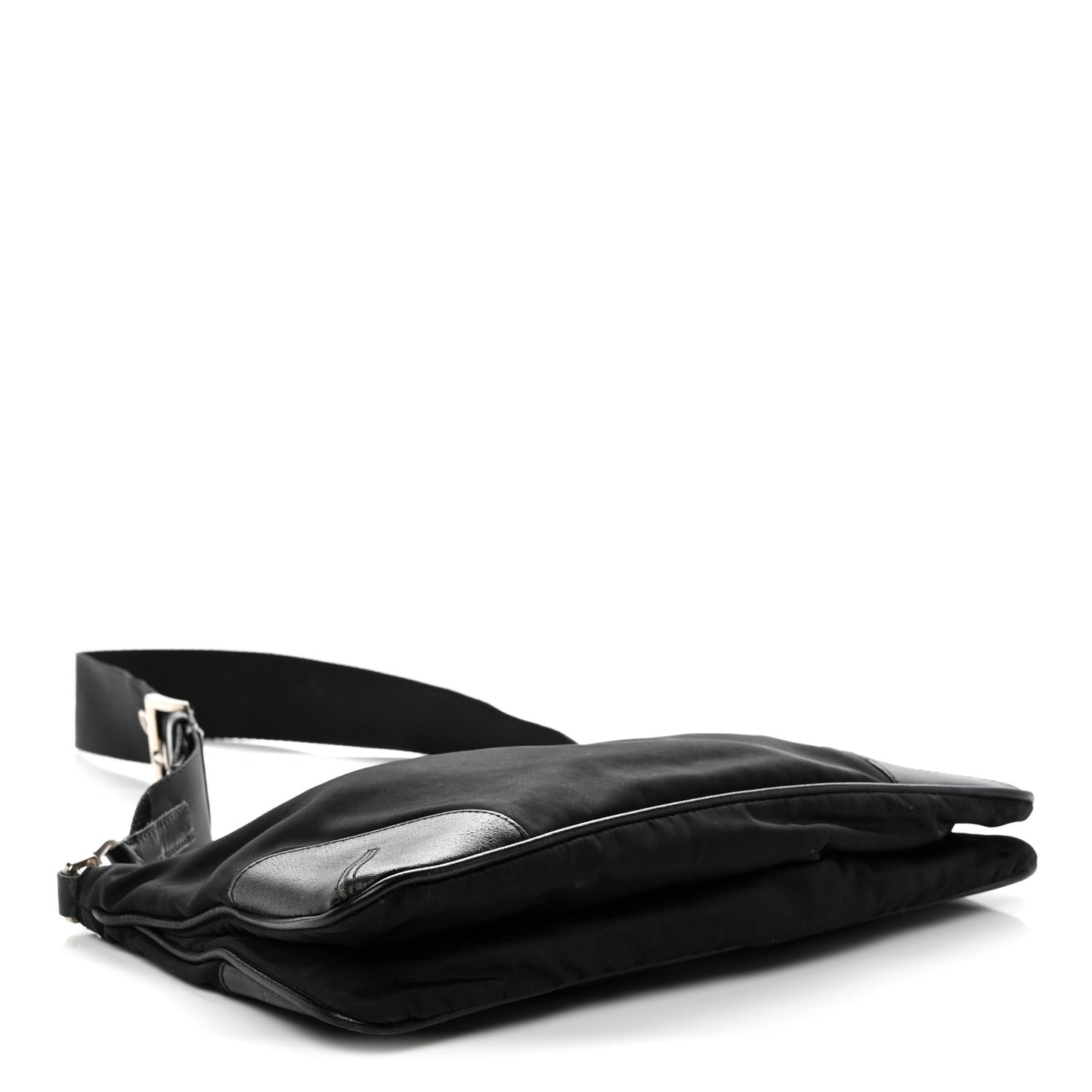 Tessuto Light Nylon Soft Calf Shoulder Bag Black