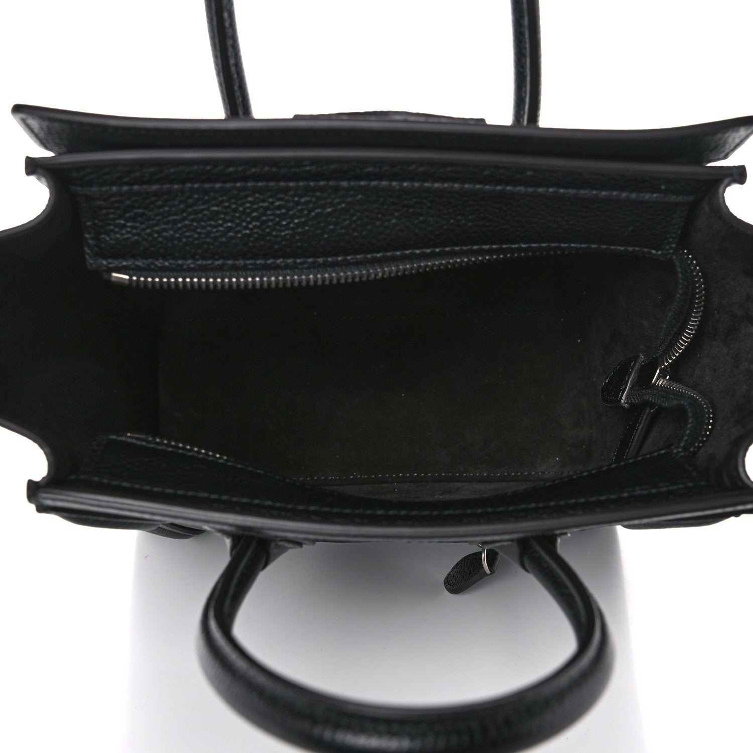 Celine Drummed Calfskin Nano Luggage Black 5 of 14