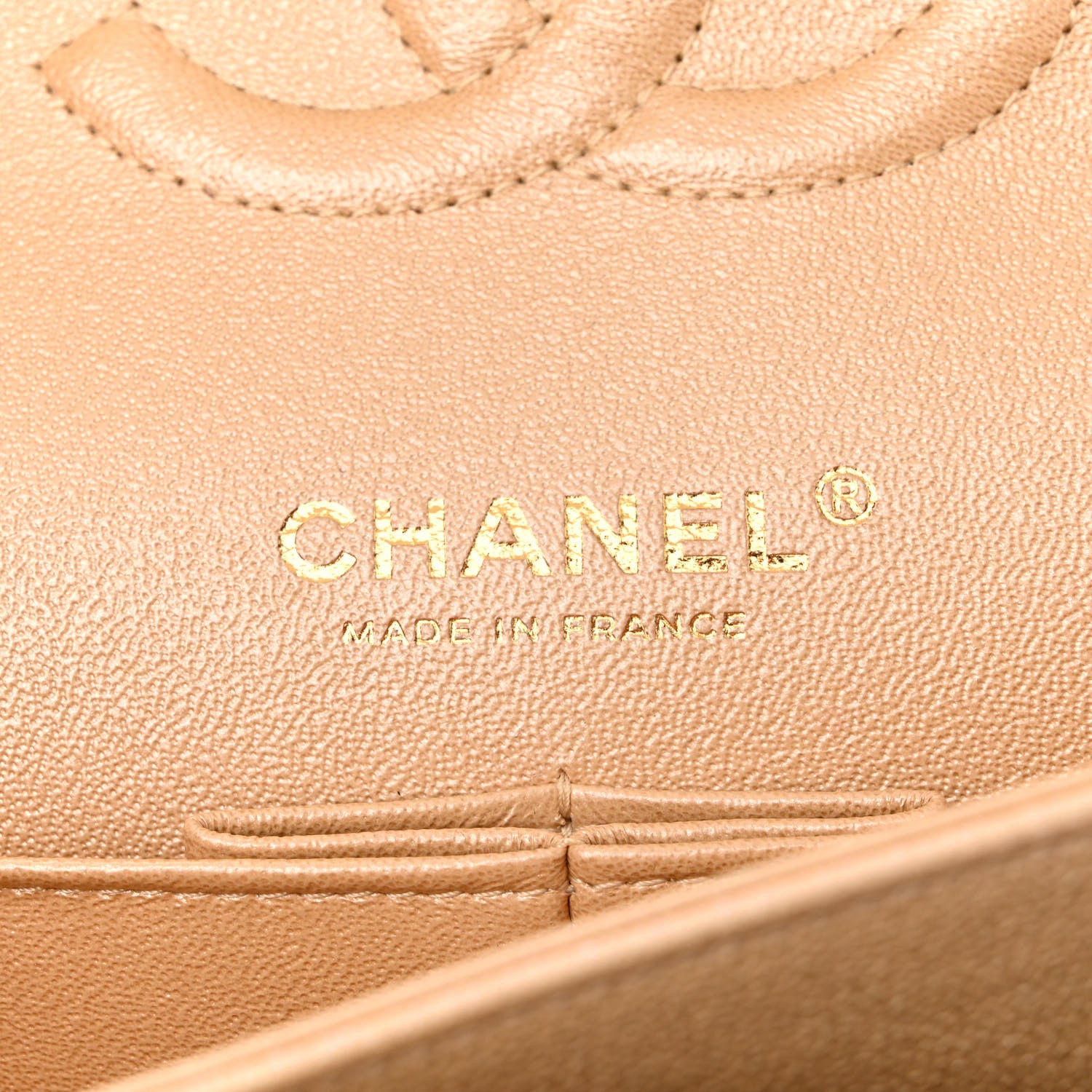 Chanel Iridescent Caviar Quilted Medium Double Flap Beige 6 of 11