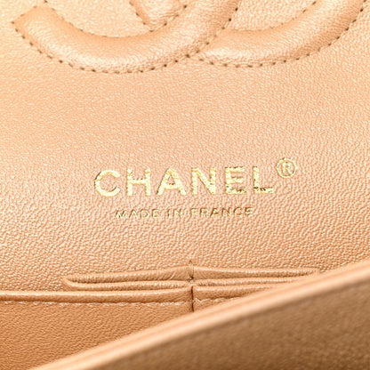 Chanel Iridescent Caviar Quilted Medium Double Flap Beige 6 of 11