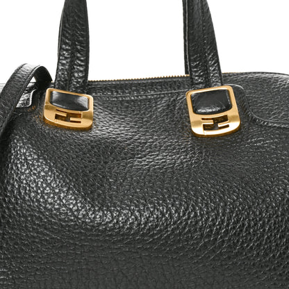 Fendi Pebbled Calfskin Small Chameleon Tote Black 8 of 10