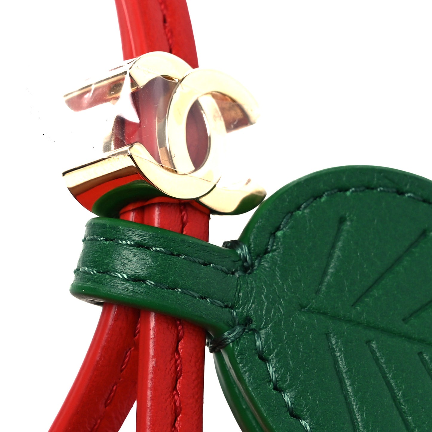 Lambskin Apple Mini Bag Charm  Red Green