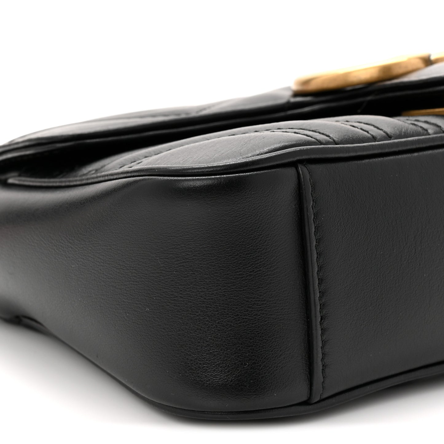 Calfskin Matelasse Mini GG Marmont Shoulder Bag Black