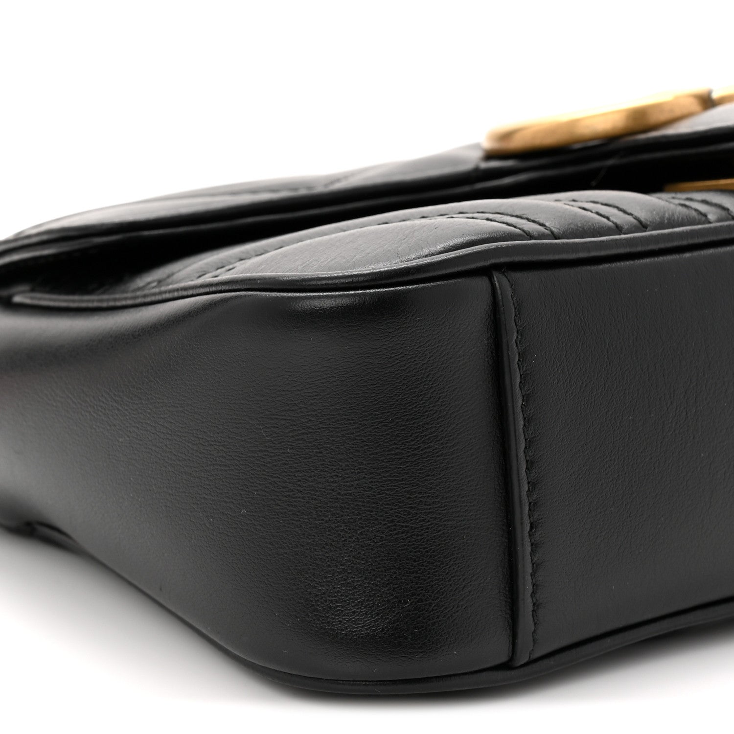 Gucci Calfskin Matelasse Mini GG Marmont Shoulder Bag Black 9 of 10