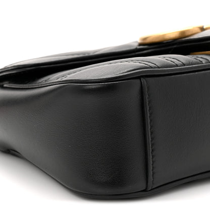 Gucci Calfskin Matelasse Mini GG Marmont Shoulder Bag Black 9 of 10