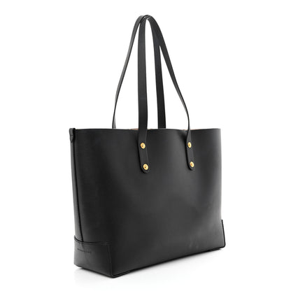 Burberry Grainy Calfskin Haymarket Check Tote Black 3 of 14