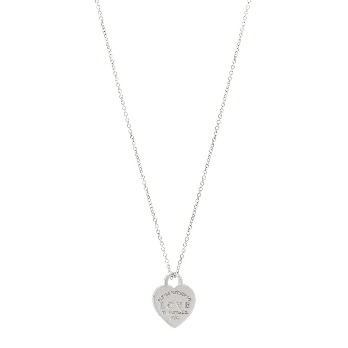 Sterling Silver Enamel Return to Tiffany Love Heart Necklace Blue