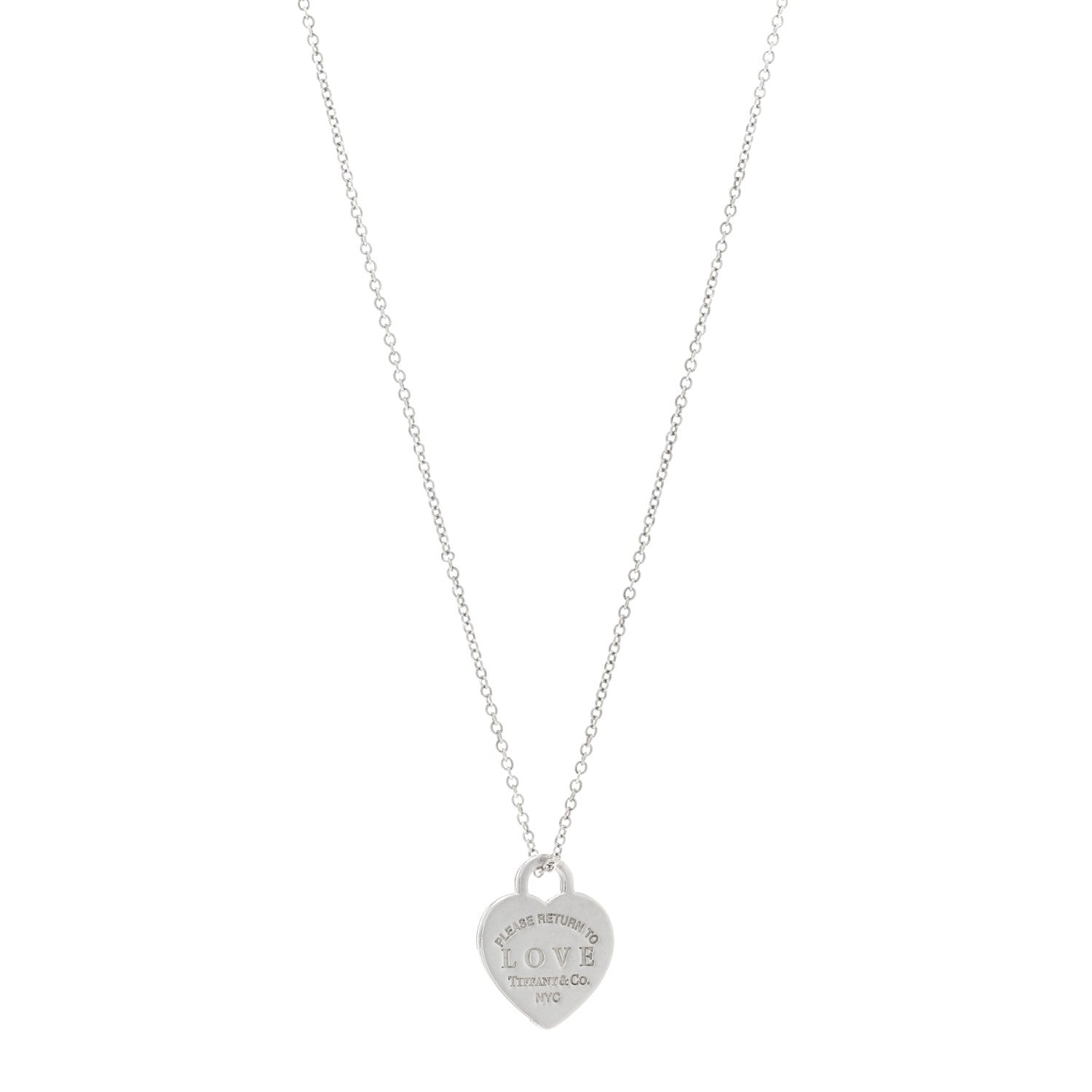 Tiffany Sterling Silver Enamel Return to Tiffany Love Heart Necklace Blue 1 of 4