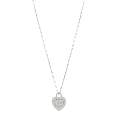 Tiffany Sterling Silver Enamel Return to Tiffany Love Heart Necklace Blue 1 of 4