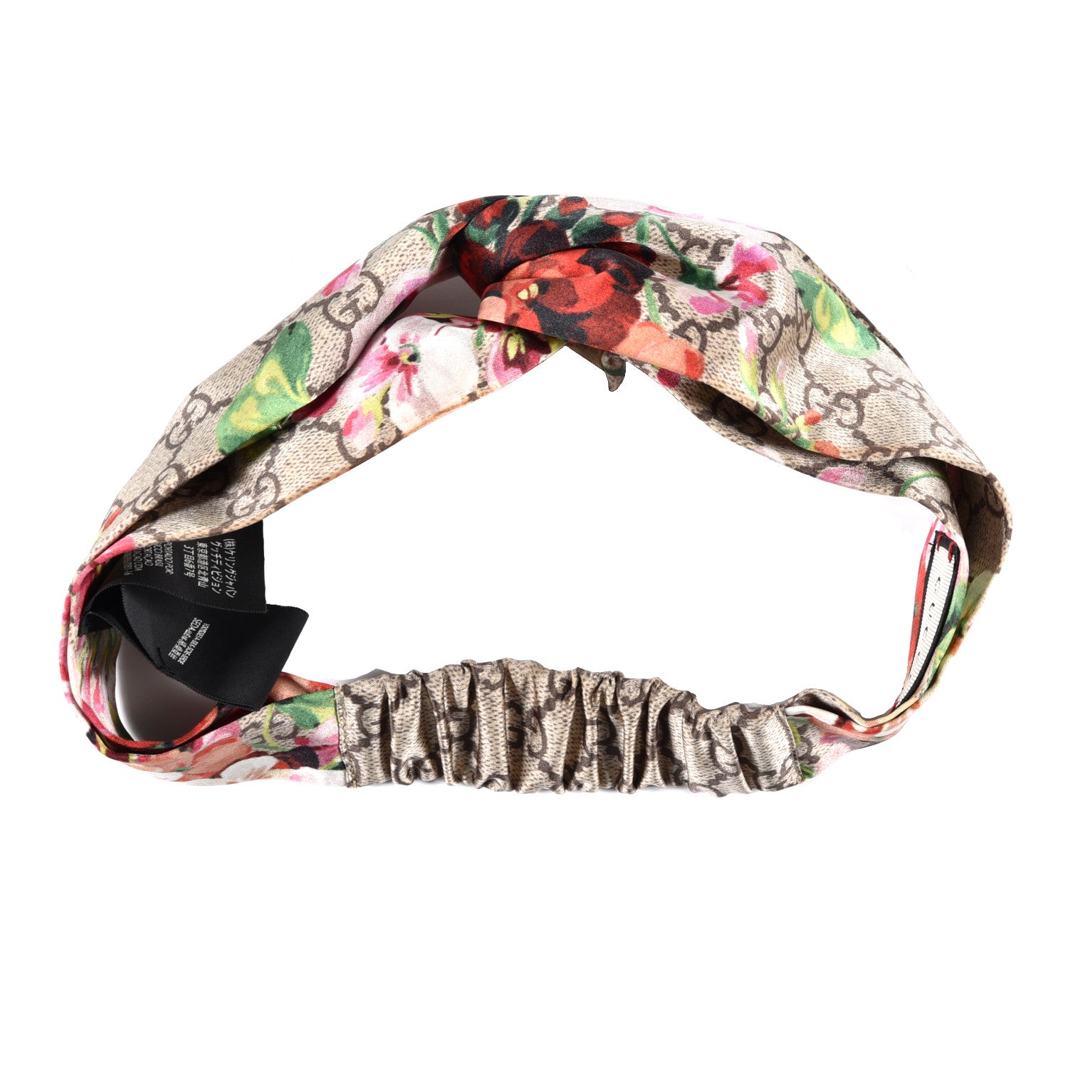 Gucci Silk Monogram Blooms Print Headband Antique Rose 2 of 6