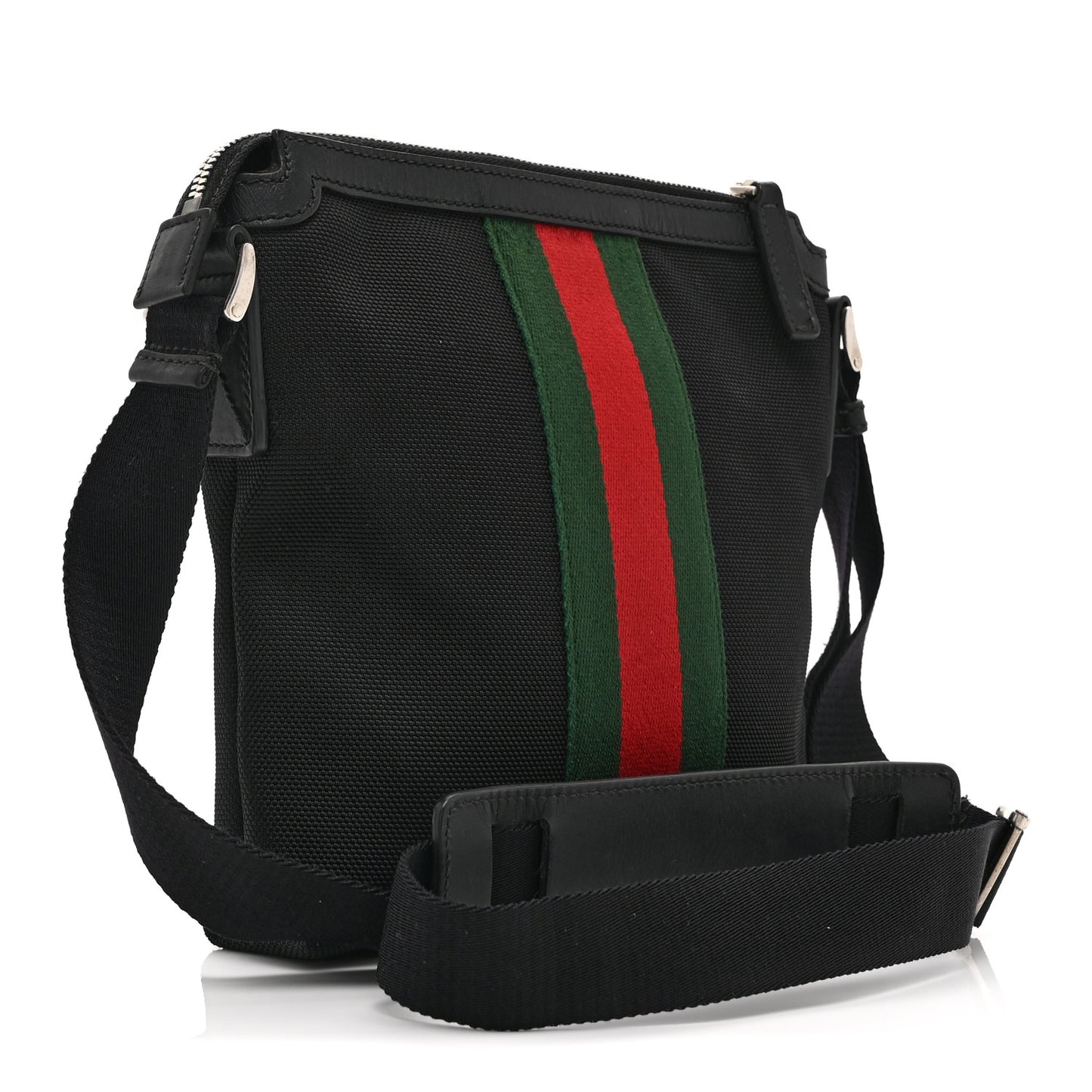 Canvas Web Messenger Bag Black