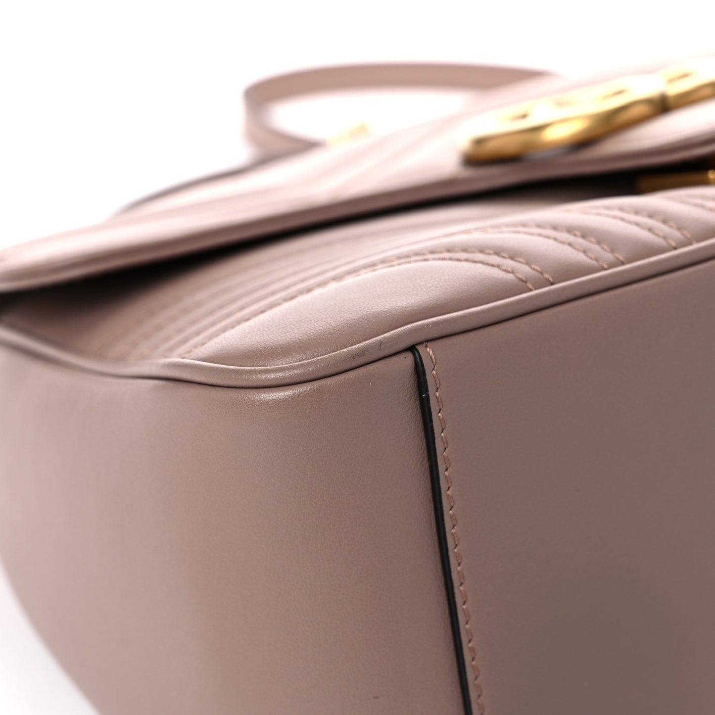 Calfskin Matelasse Small GG Marmont Top Handle Shoulder Bag Porcelain Rose