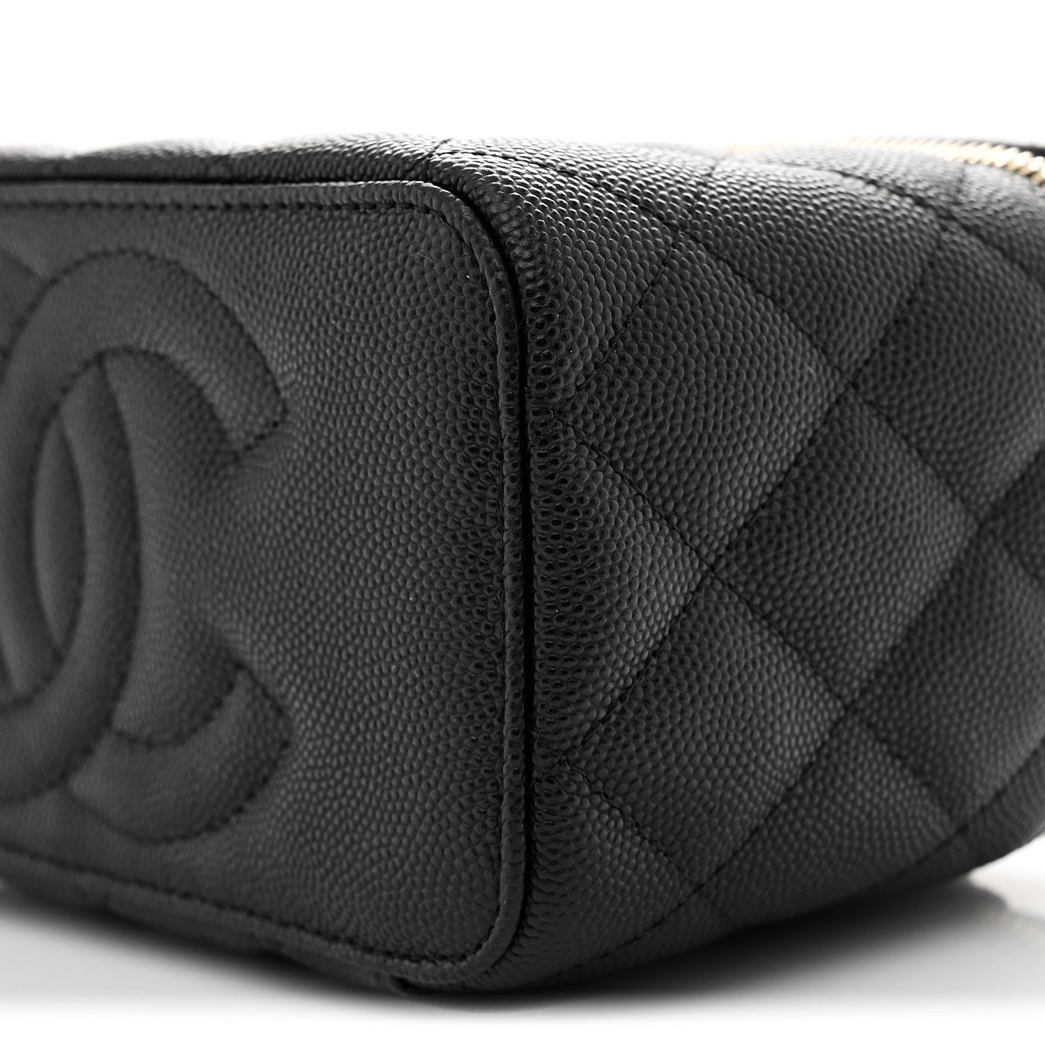 Chanel Caviar Quilted Small Tiny CC Vanity Case With Chain Black 10 of 11