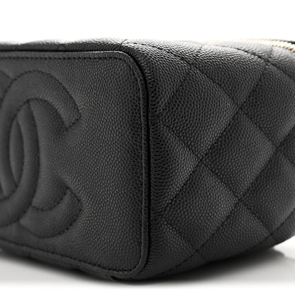 Chanel Caviar Quilted Small Tiny CC Vanity Case With Chain Black 10 of 11