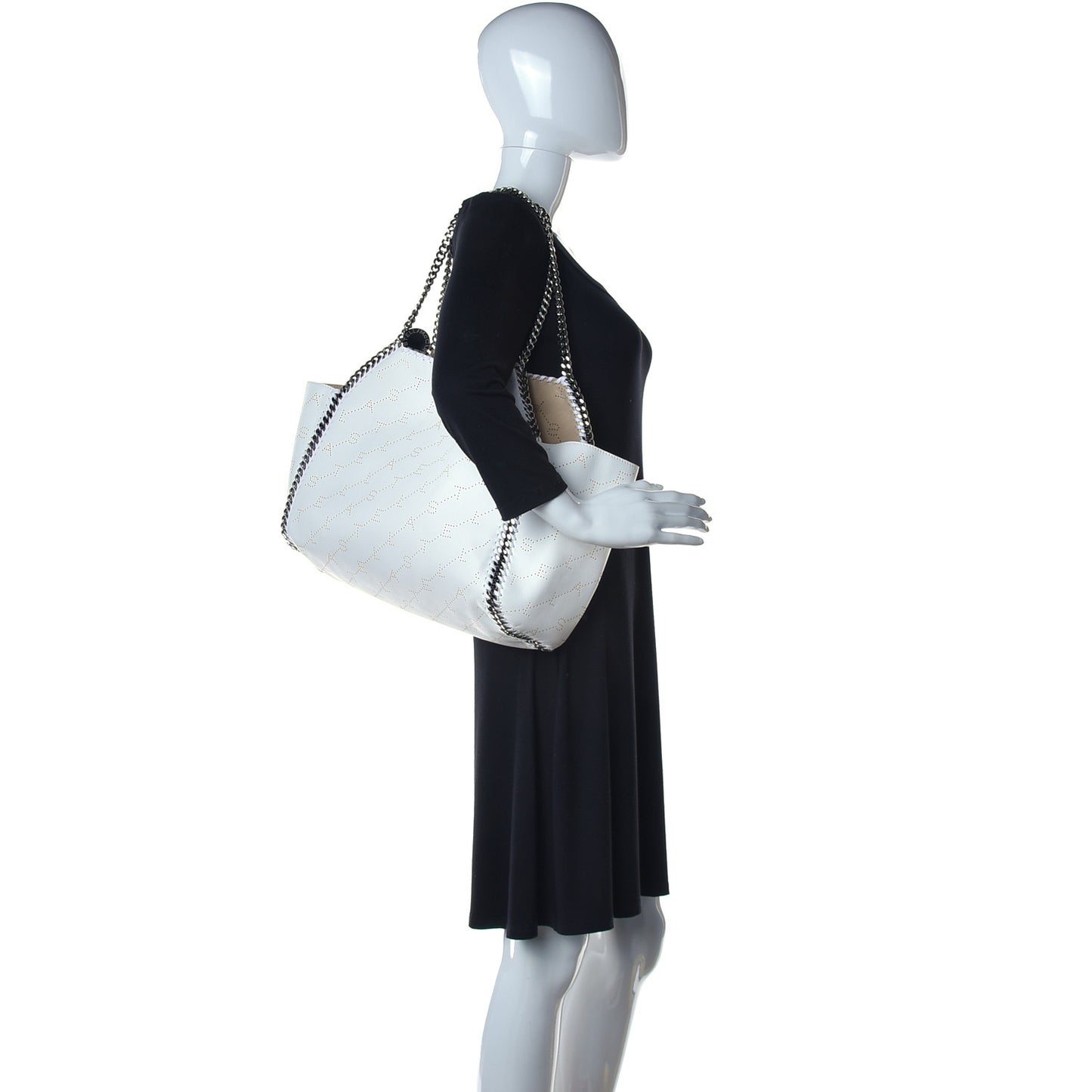 Eco Alter Nappa Perforated Logo Falabella Reversible Tote Optical White
