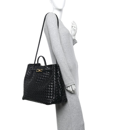 Bottega Veneta Nappa Intrecciato Large Andiamo Shoulder Bag Black 2 of 11