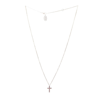 Cartier 18K Pink Gold Pink Sapphire Symbols Cross Pendant Necklace 3 of 6