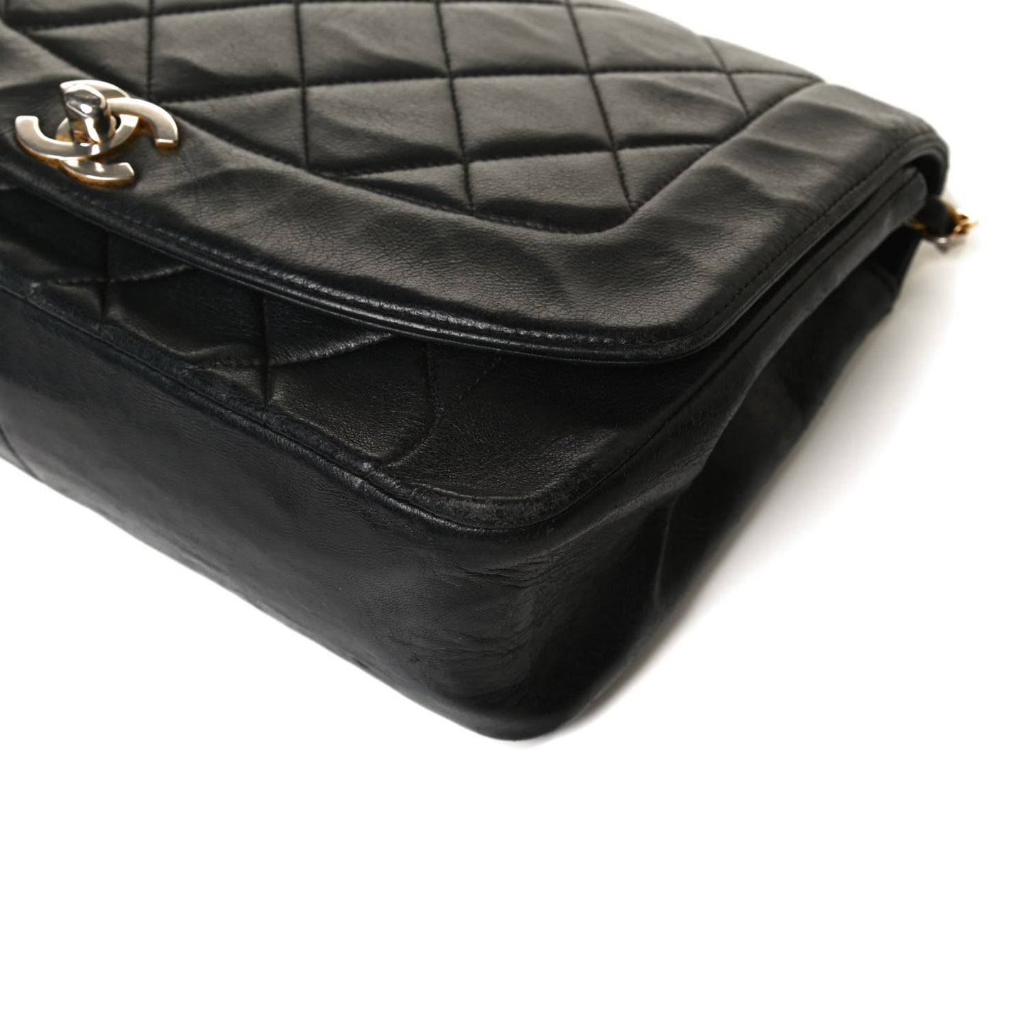 Lambskin Quilted Small Single Flap Black