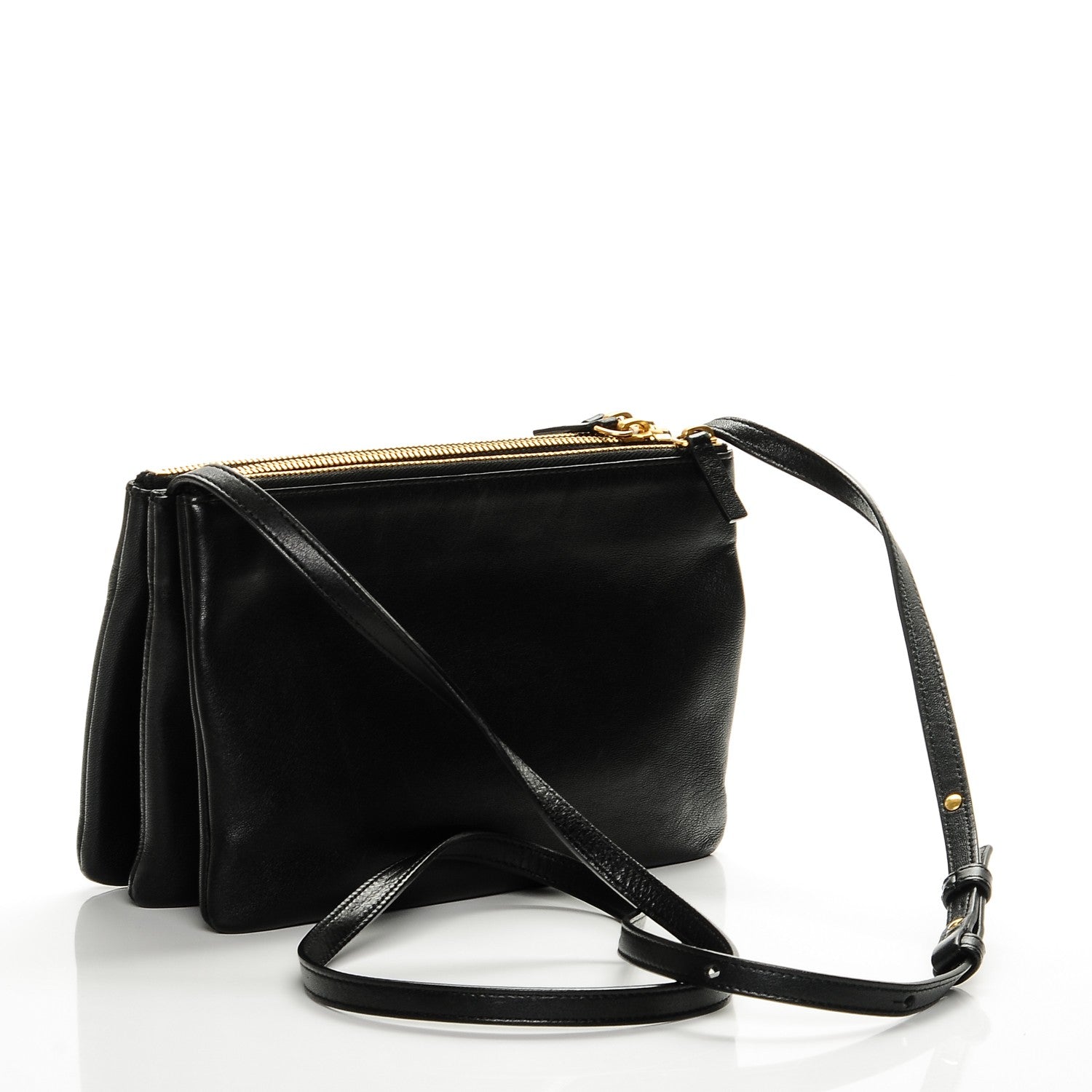 Celine Lambskin Small Trio Crossbody Bag Black 3 of 6