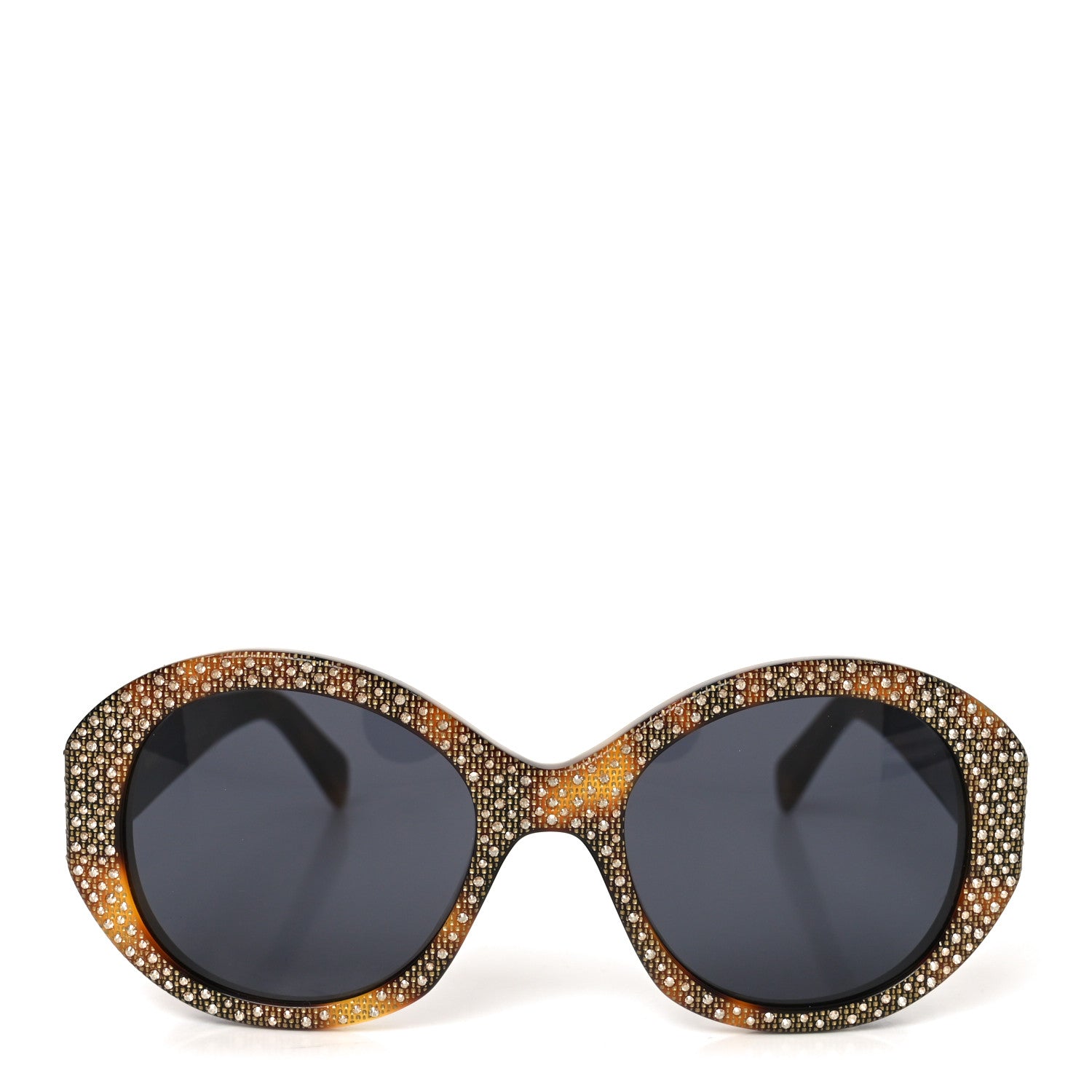 Celine Acetate Crystal Studded Bold 3 Dots Round Sunglasses CL4240IS Tortoise 2 of 7