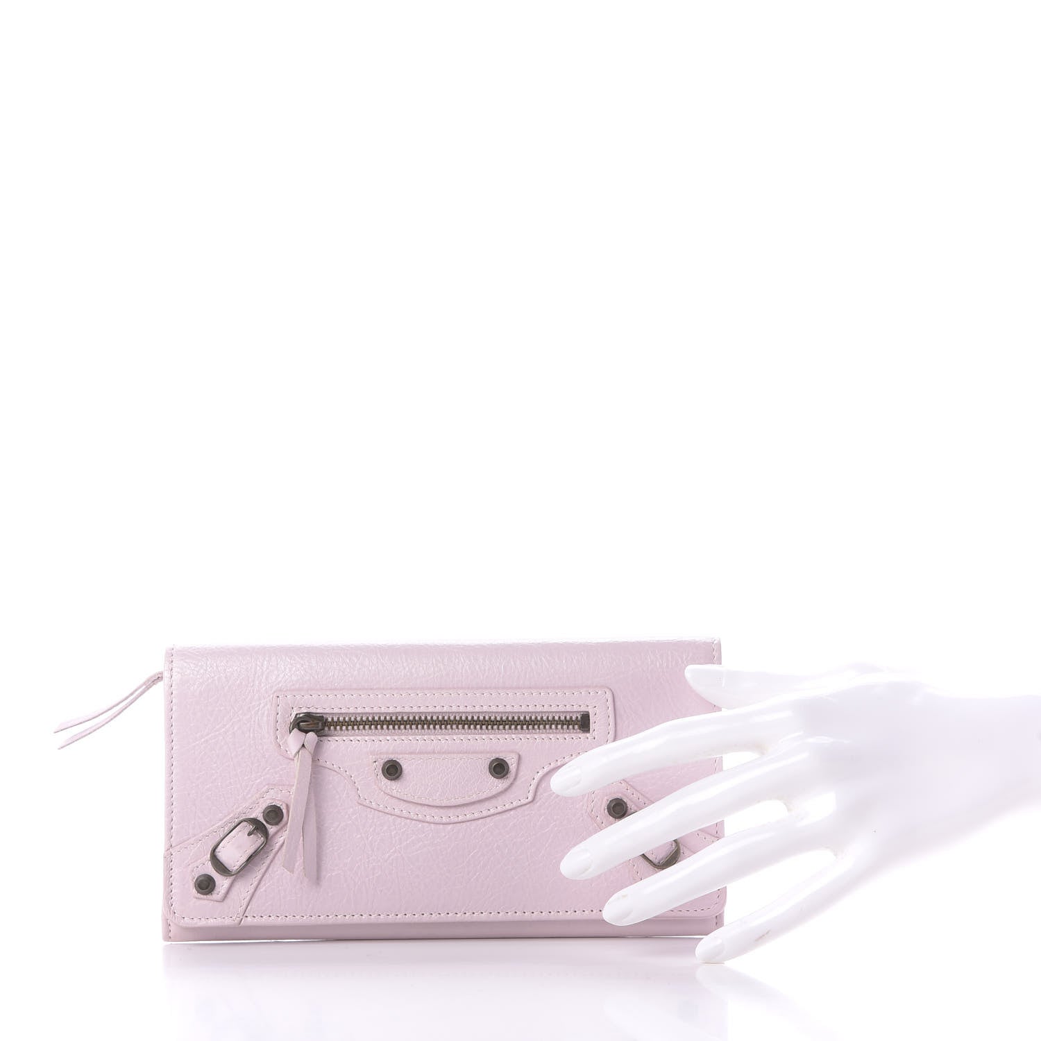 Balenciaga Agneau Classic Hardware Money Wallet Rose Poudre 2 of 10