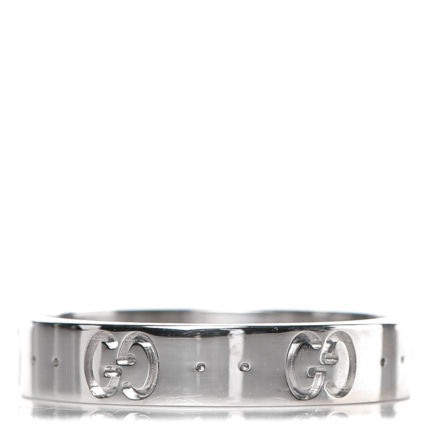 18K White Gold 4mm Icon Thin Band Ring 6