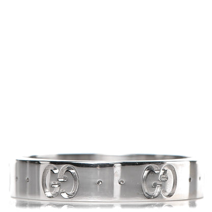 Gucci 18K White Gold 4mm Icon Thin Band Ring 6 1 of 5