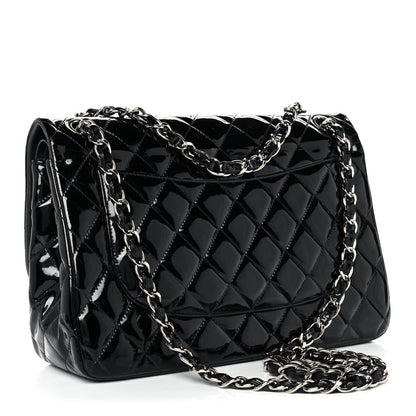 Chanel Patent Quilted Jumbo Double Flap Black 2 of 9