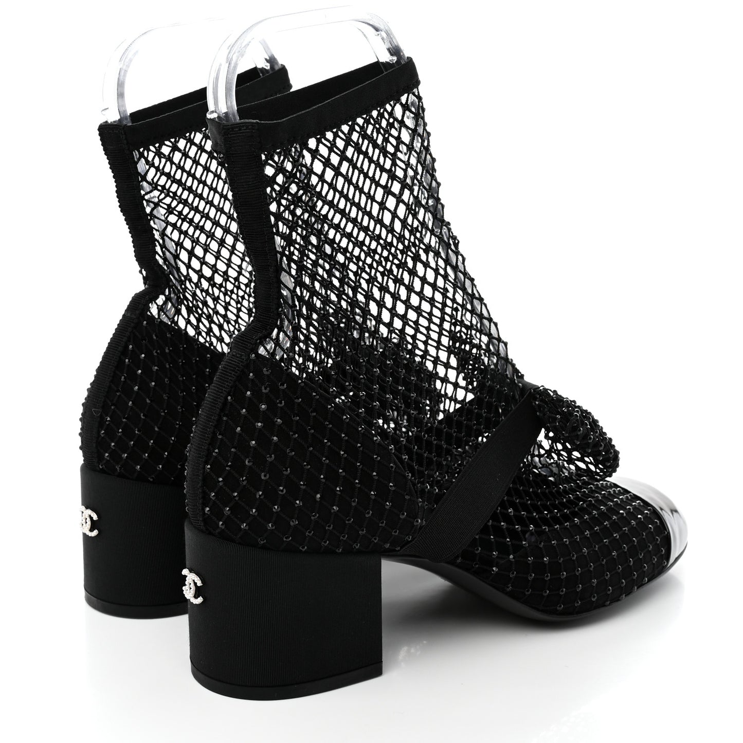 Resille Strass Kid Suede Patent Mary Jane Short Boots 39 Black