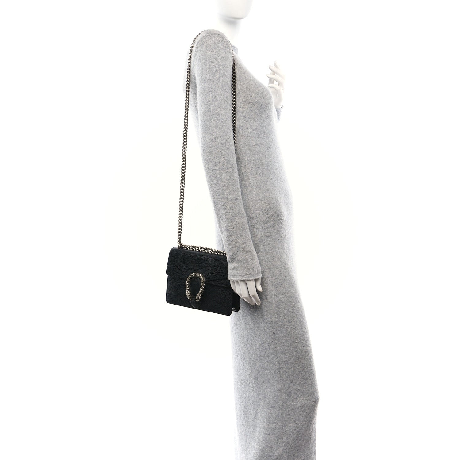 Gucci Calfskin Mini Dionysus Shoulder Bag Black 2 of 11