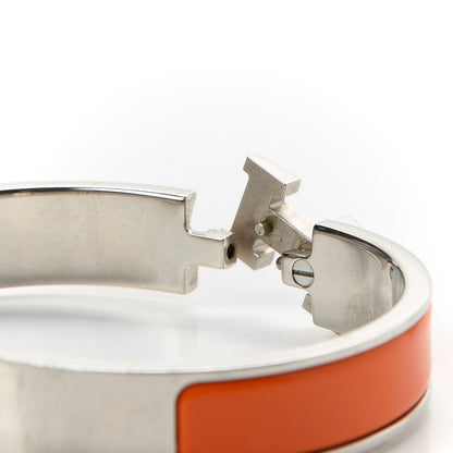 Hermes Enamel Narrow Clic Clac H Bracelet GM Orange 4 of 5