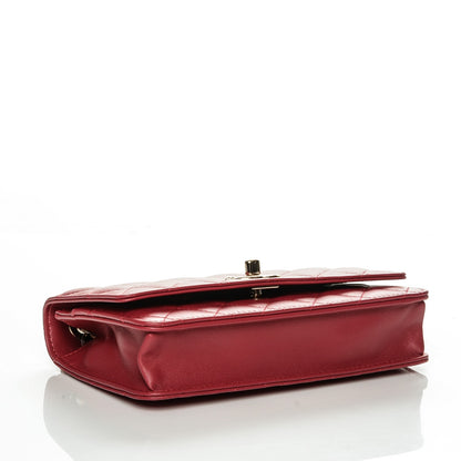 Chanel Lambskin Quilted Trendy CC Wallet On Chain WOC Dark Pink 4 of 9