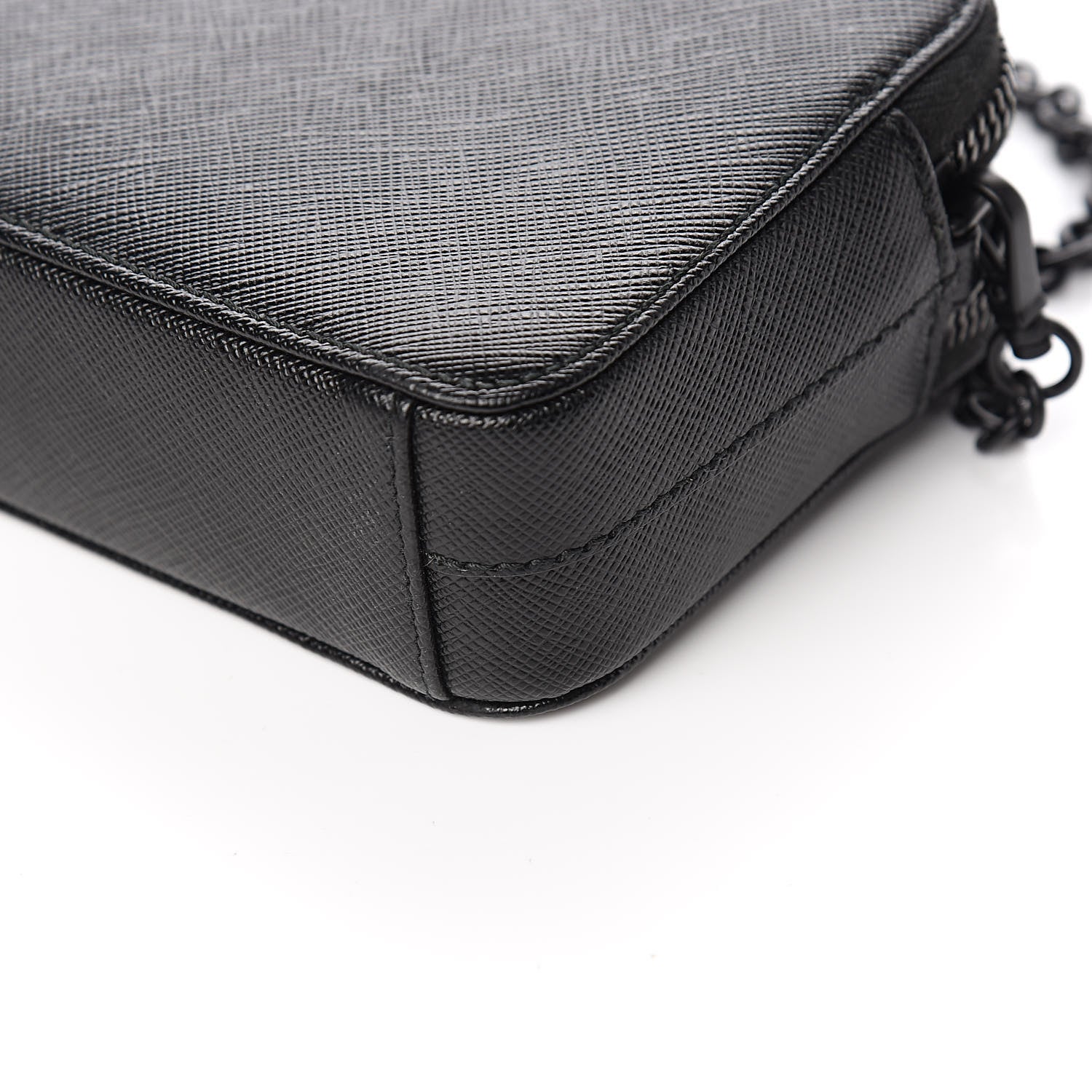 Prada Saffiano Shine Mini Crossbody Bag Black 9 of 10