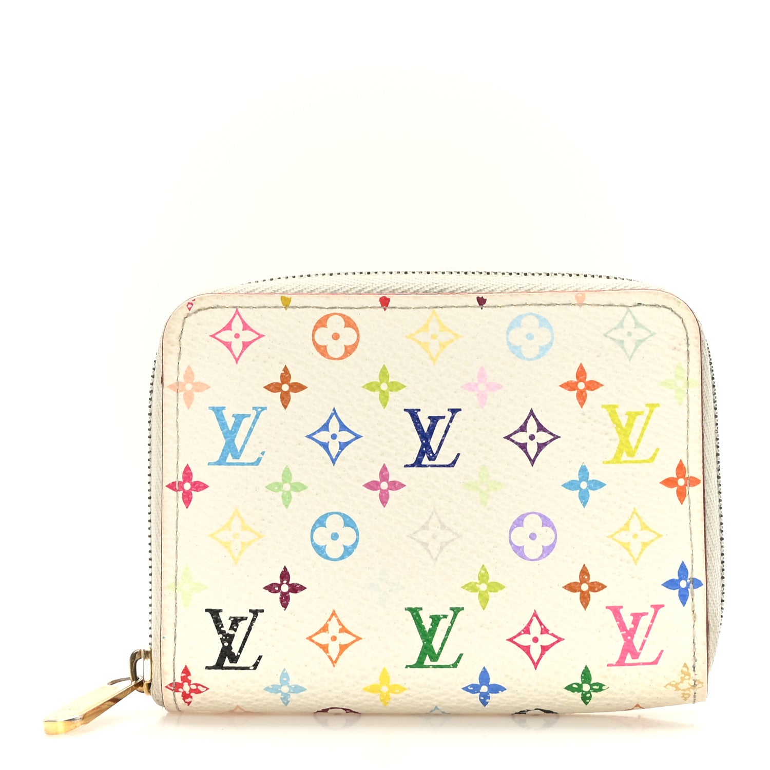 Louis Vuitton Monogram Multicolor Zippy Coin Purse Wallet White 1 of 7