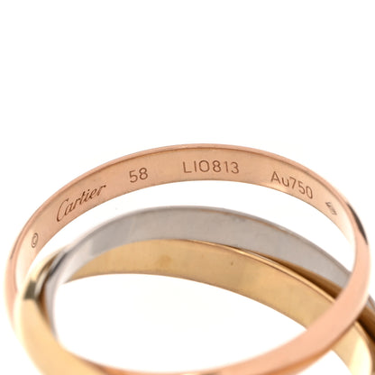 Cartier 18K Pink Yellow White Gold Small Trinity Ring 58 8.5 8 of 10