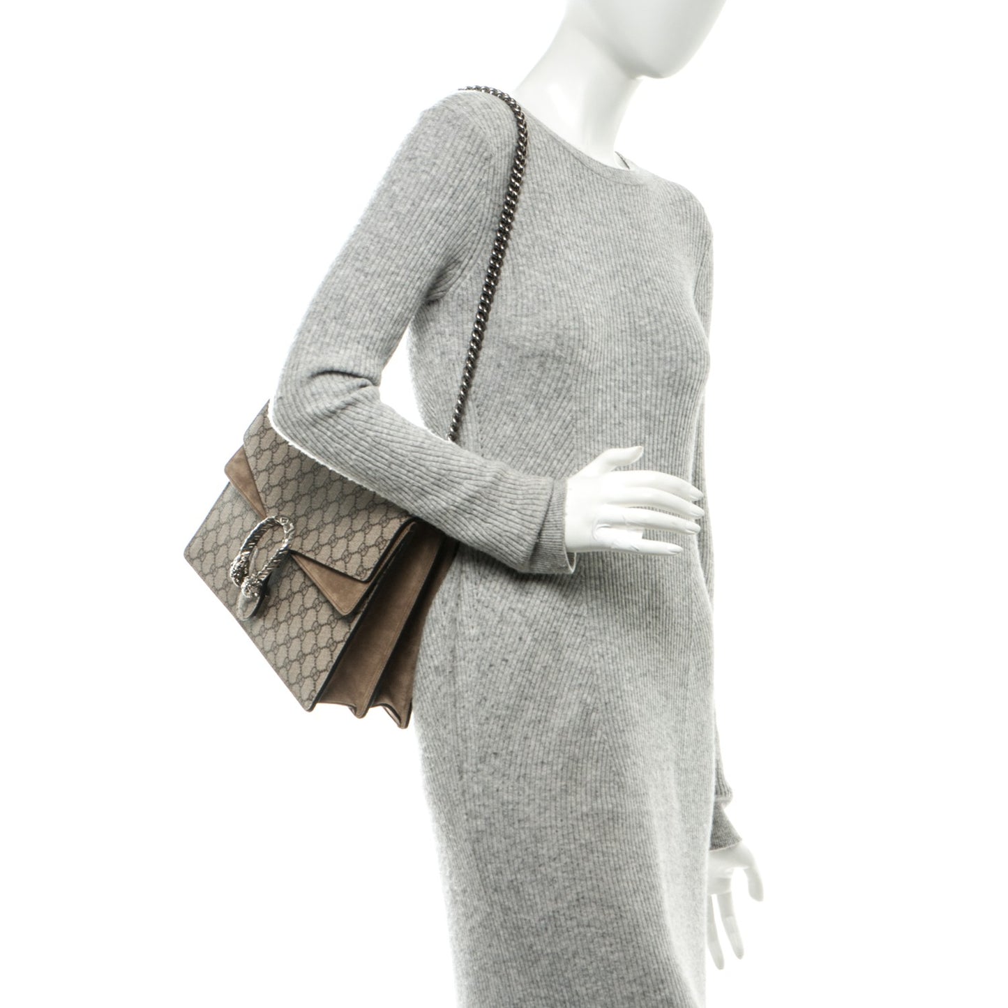 GG Supreme Monogram Medium Dionysus Shoulder Bag Taupe