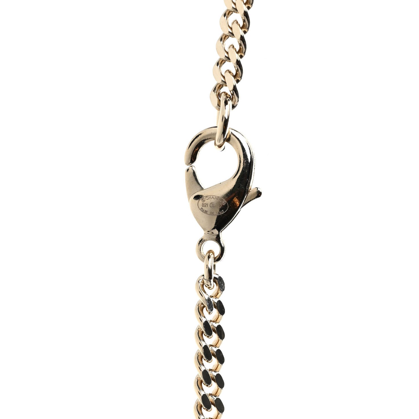 Crystal Dog Tag Charm Necklace Gold
