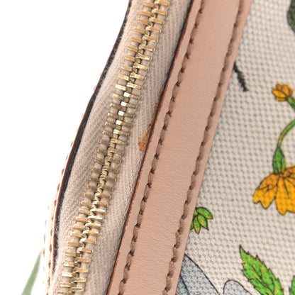 Gucci Canvas Floral Flora Bamboo Ring Hobo White 9 of 11