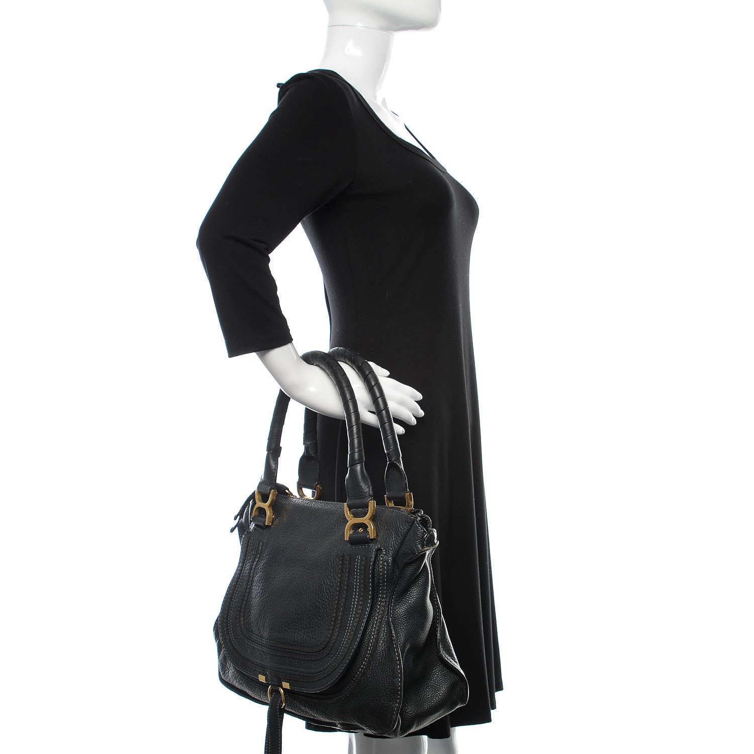 Chloe Calfskin Medium Marcie Satchel Black 3 of 8