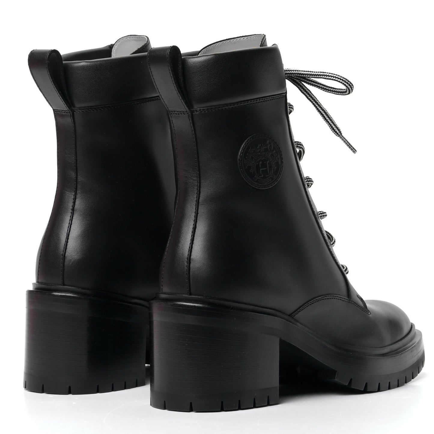 Calfskin Bridge Ankle Boots 38.5 Black